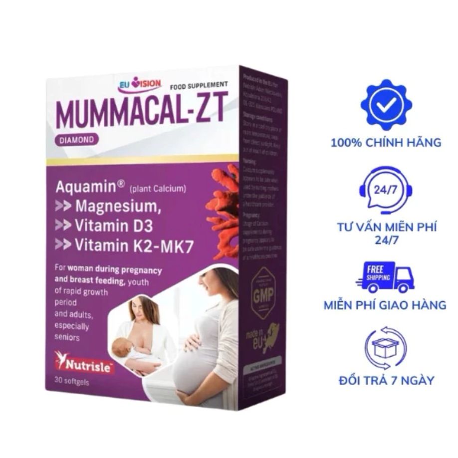 MummaCal – ZT Diamond - CANXI HỮU CƠ CHO BÀ BẦU VÀ SAU SINH MUMMACAL-ZT Diamond (Aquamin, vitamin D3