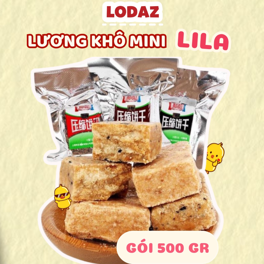 Lương khô mini LiLa bánh lương khô mini Lodaz tiện lợi, dinh dưỡng có nhiều vị 500gr