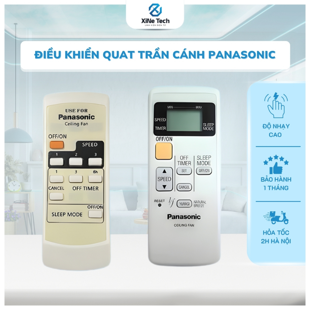 Điều khiển quat trần cánh Panasonic