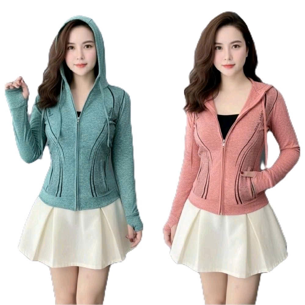 ÁO KHOÁC ĐỐM CHỐNG NẮNG, Vải thun lạnh, 2 túi ngoài có khóa kéo, 2 túi trong to rộng