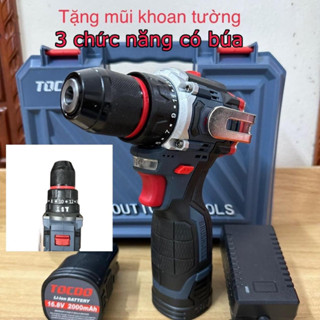  Máy Khoan Pin 16,8v tocod Đầu Kẹp 10mm  Bao Gồm 2 Pin + 1 Sạc  Động Cơ Không Chổi Than 