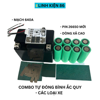  Combo Tự Đóng Bình Xe Máy Mạch 640a Có Cân Bằng Pin Mới Xả Cao Vỏ Đủ Kích Thước Full Phụ Kiện 