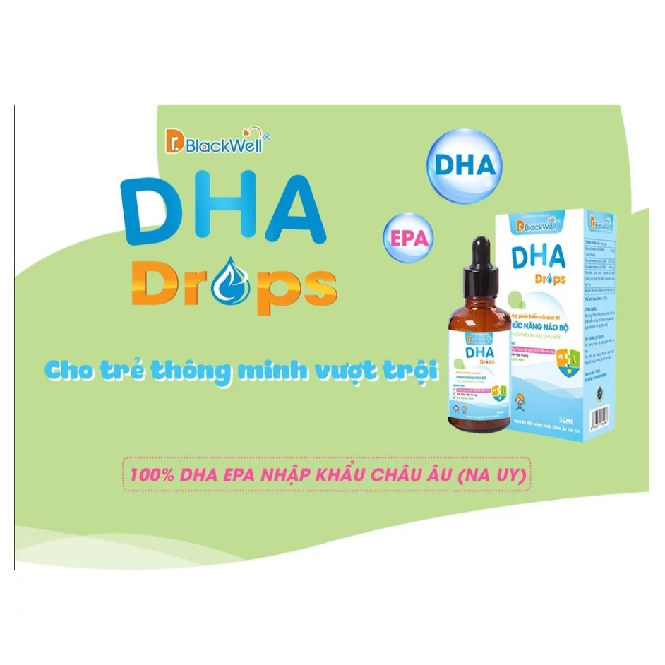 DHA Drops Dr. Blackwell Bổ Sung DHA, EPA Giúp Hỗ Trợ Phát Triển Trí Não (lọ 30ml)