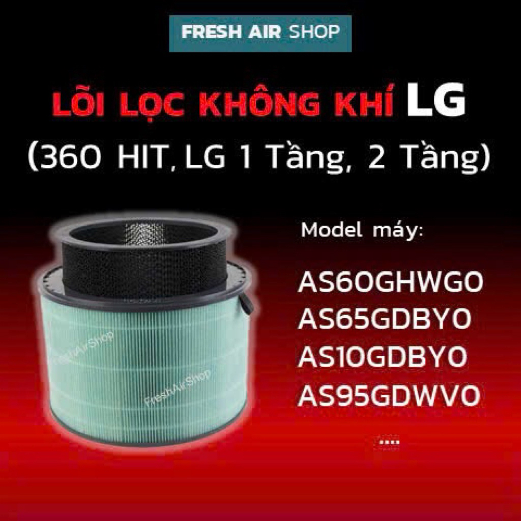 Lõi Lọc Cho Máy Lọc Không Khí LG Puricare 360 Hit, LG 1 tầng, 2 tầng. Lõi lọc Hepa Máy Lọc Không khí LG, Bộ Lọc máy LG