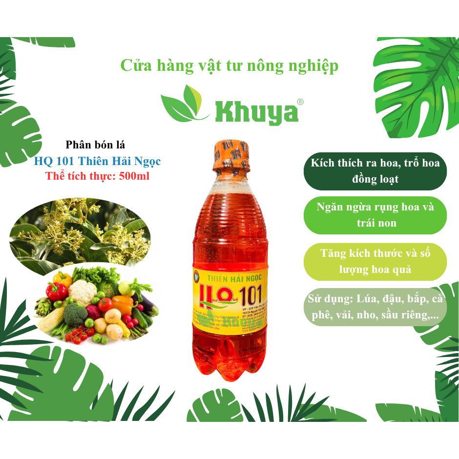 Phân bón phức hợp HQ 101 chai 500ml Thiên Hải Ngọc
