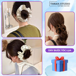  Dây buộc tóc scrunchies lụa satin quyến rũ sang chảnh dành cho nữ 