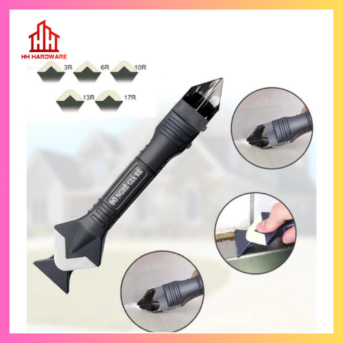 Bộ dụng cụ cạo keo silicon kèm 5 đầu miết , làm sạch đường ron, miết đẹp đường keo