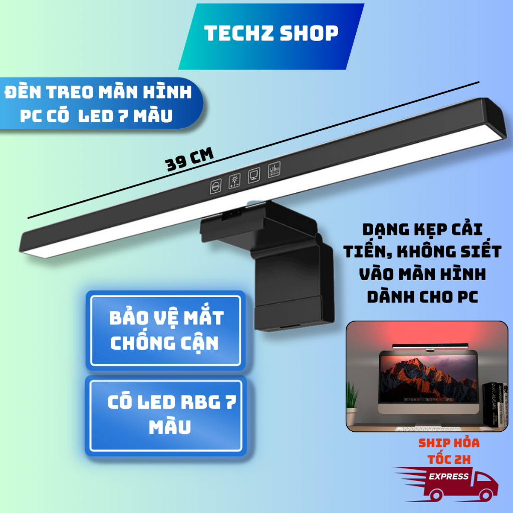 Đèn treo màn hình máy tính pc chống cận TB301SGS  có RBG 7 màu kẹp màn hình