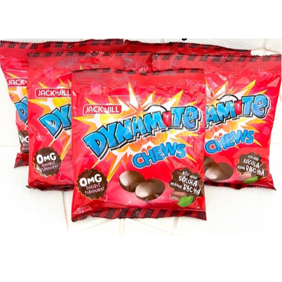 Combo 5/10 gói Kẹo sôcôla hương bạc hà Dynamite 3 viên 125g/gói