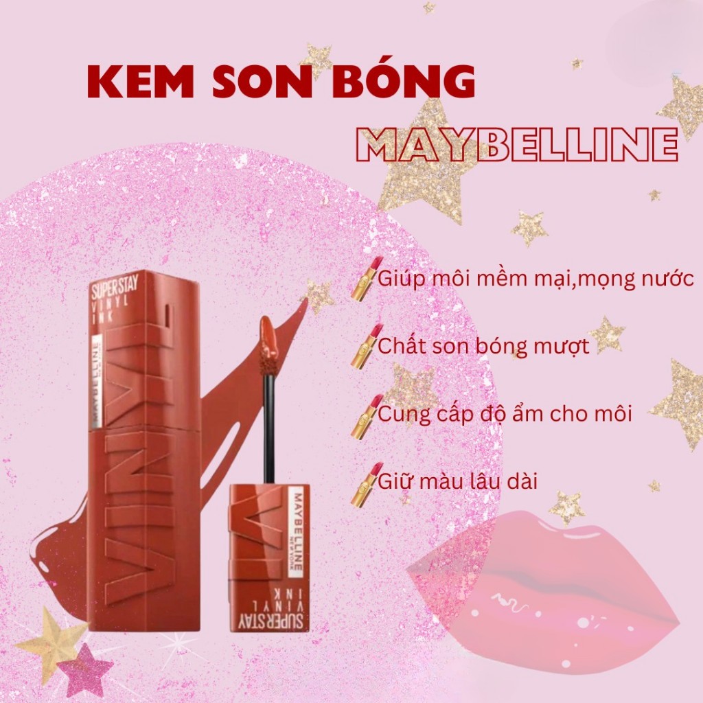 Son kem bóng Maybelline Super Stay Vinyl Ink Liquid Lipstick.