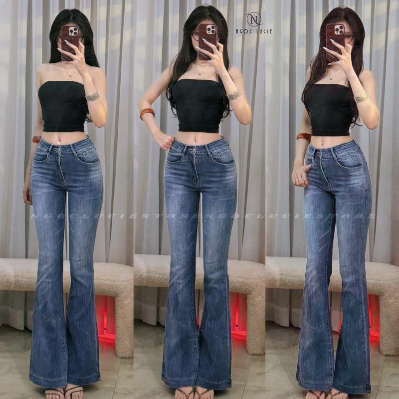 (CHIỀU DÀI 100CM) Q50 - Quần Jean Nữ Co Dãn Form Ôm Ống Loe Dài Phong Cách Đơn Giản, Dễ Phối - Ngọc Lucie | BigBuy360 - bigbuy360.vn