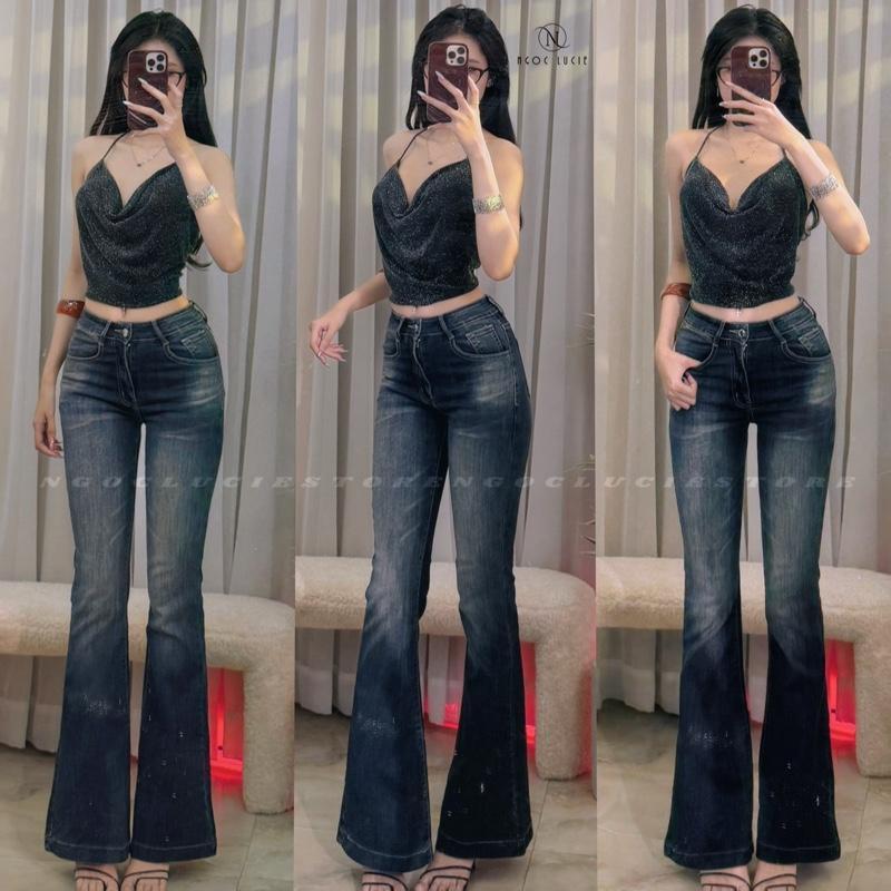 (CHIỀU DÀI 106CM) Q50 - Quần Jean Nữ Co Dãn Form Ôm Ống Loe Dài Phong Cách Đơn Giản, Dễ Phối - Ngọc Lucie | BigBuy360 - bigbuy360.vn