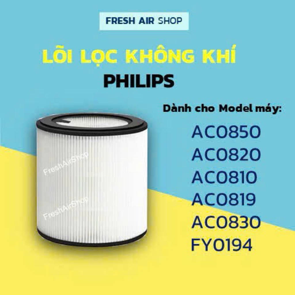 Lõi Lọc Không Khí Philips cho model máy Philips FY0194, AC0810, AC0819, AC0820, AC0830, AC0850, FY0293, bộ lọc/màng lọc