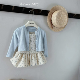   MUA 1 ĐƯỢC 2  VÁY BÍ 2 DÂY TẶNG KÈM ÁO KHOÁC CDG DỄ THƯƠNG CHO BÉ YÊU - SET VÁY HOA NHÍ & ÁO KHOÁC XANH CHO BÉ 