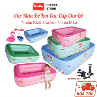  Bể Bơi Chữ Nhật Cao Cấp Hồ Bơi Cho Bé 2 Tầng 3 Tầng Dày Dặn Đáy Bong Bóng Bơm Hơi Chống Trơn 