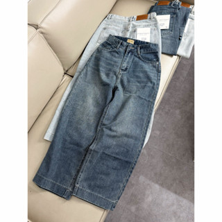   Q101   90cm Quần jean suông nữ dáng lửng 90cm lai to dành cho nấm lùn 