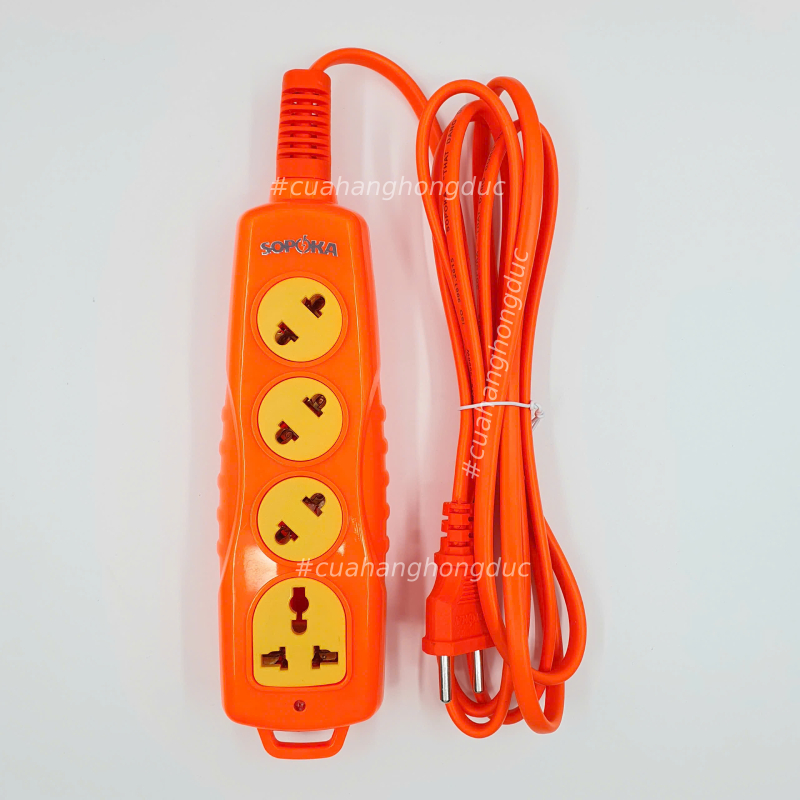 Ổ Cắm Điện 4 Lỗ Chéo 3000W Cắm Không Vướng 4C-3000W SOPOKA