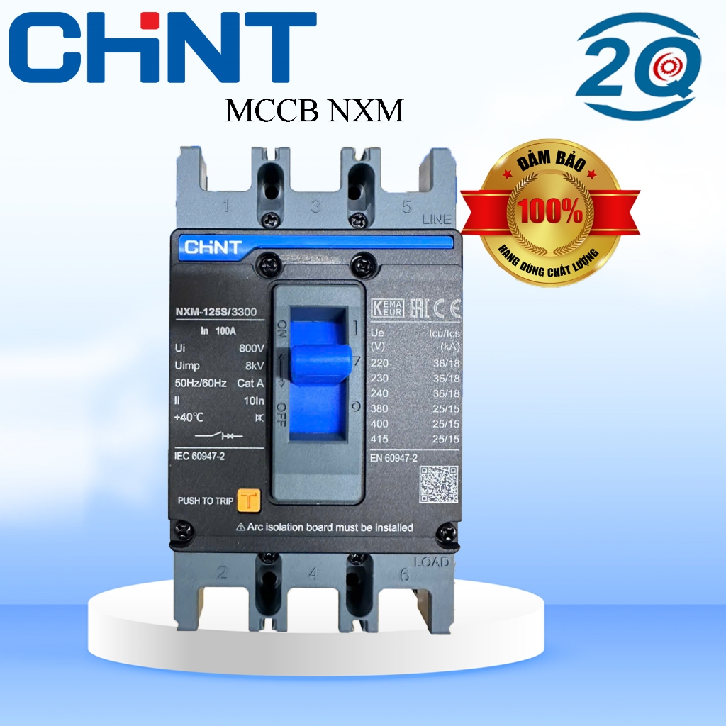 Aptomat CB Khối MCCB CHINT NXM Series | 63A / 100A / 125A / 160A / 200A / 250A | 3 Pha | Chính Hãng