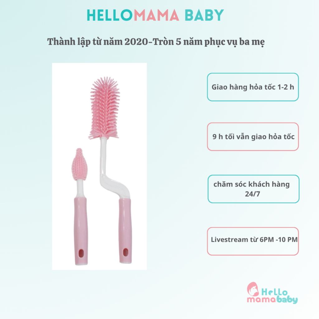 Cọ rửa bình sữa silicon Gb baby ( chất liệu silicon chống trầy bình sữa)