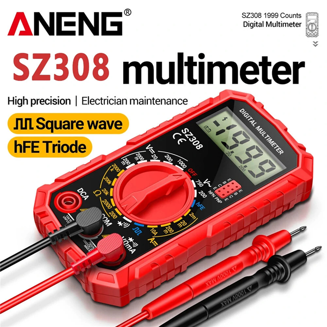 ANENG SZ308 – Đồng Hồ Vạn Năng Kỹ Thuật Số – Đo AC/DC – Dòng/Điện Trở/Tụ – Đo Transistor HFE – Cảnh 