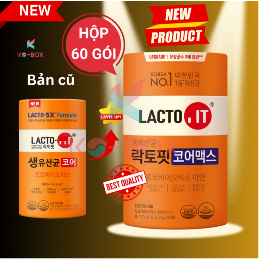 [Chính Hãng] Lacto Fit Cam Hộp 60 Gói | Coremax Hàn Quốc