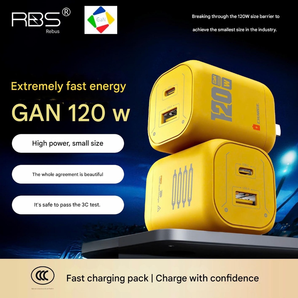 Củ Sạc RBS 120W 1C1A | PD 65W, VFC 120W, PPS QC