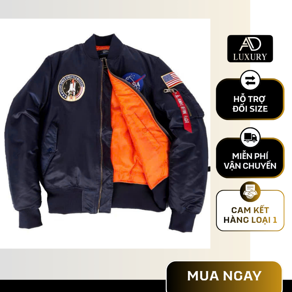 ⚜️[HÀNG CAO CẤP] Áo Khoác BomBer Phi Công Nam/Nữ Thêu Logo Nasa, Form Chuẩn - Hàng loại 1 - Ảnh Thật