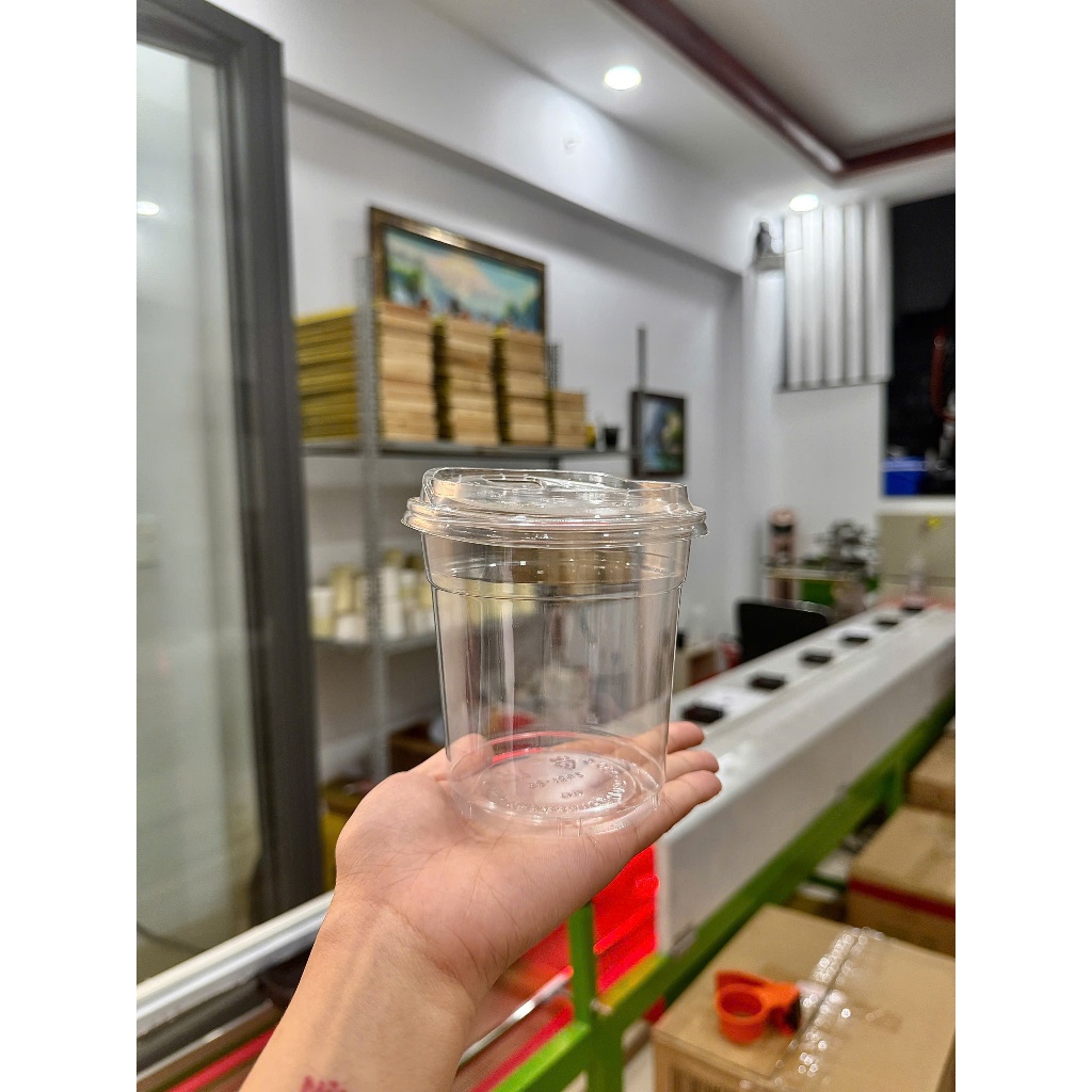 Set ly nhựa Pet lùn 18oz size 500ml siêu cute