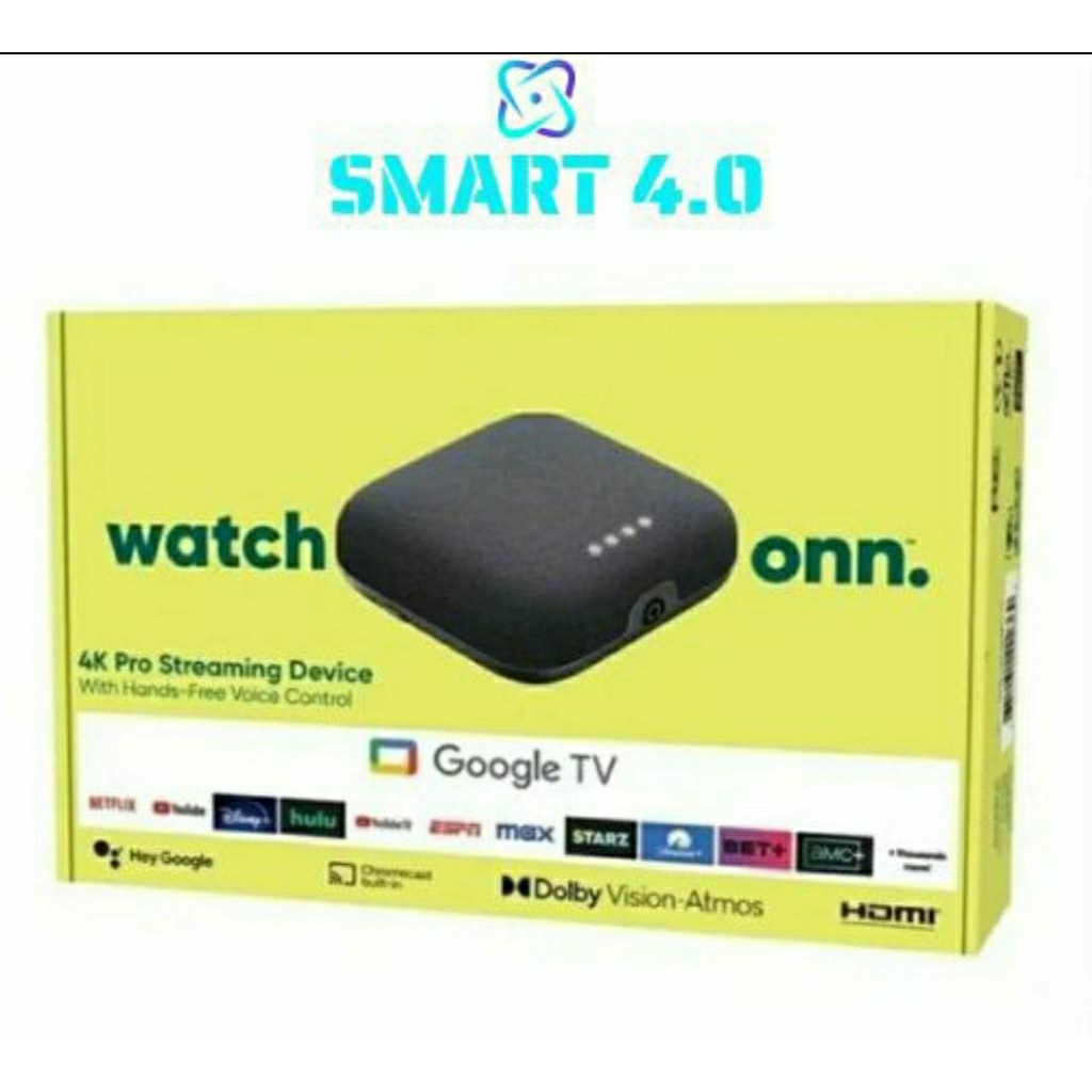 Google TV Box Onn 4K Pro  Micro Tích Hợp Rảnh Tay Google Cast Netflix Dolby Vision