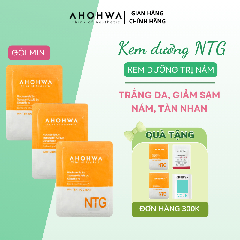 [Gói Mini] Tinh chất giảm sạm nám AHOHWA Whitening Ampoule NTG - Mờ thâm mụn, dưỡng trắng da