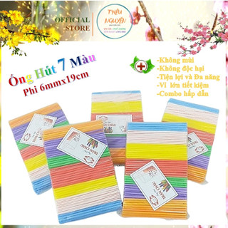  Ống Hút Nhựa 6mm 7 Màu - Hút Nước Mía Trà Sữa Nước Ngọt - Dẻo Dai Bền Giá Rẻ 