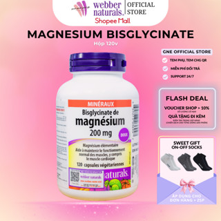 Viên Uống Bổ Sung Magnesium Bisglycinate 200mg Webber Naturals Hộp 60/120 Viên