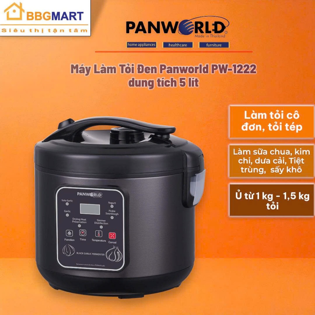 Máy Làm Tỏi Đen Panworld PW-1222 II nồi làm tỏi đen GL-1988 II Tiross TS906 5 LÍT 1 - 1,5 KG TỎI
