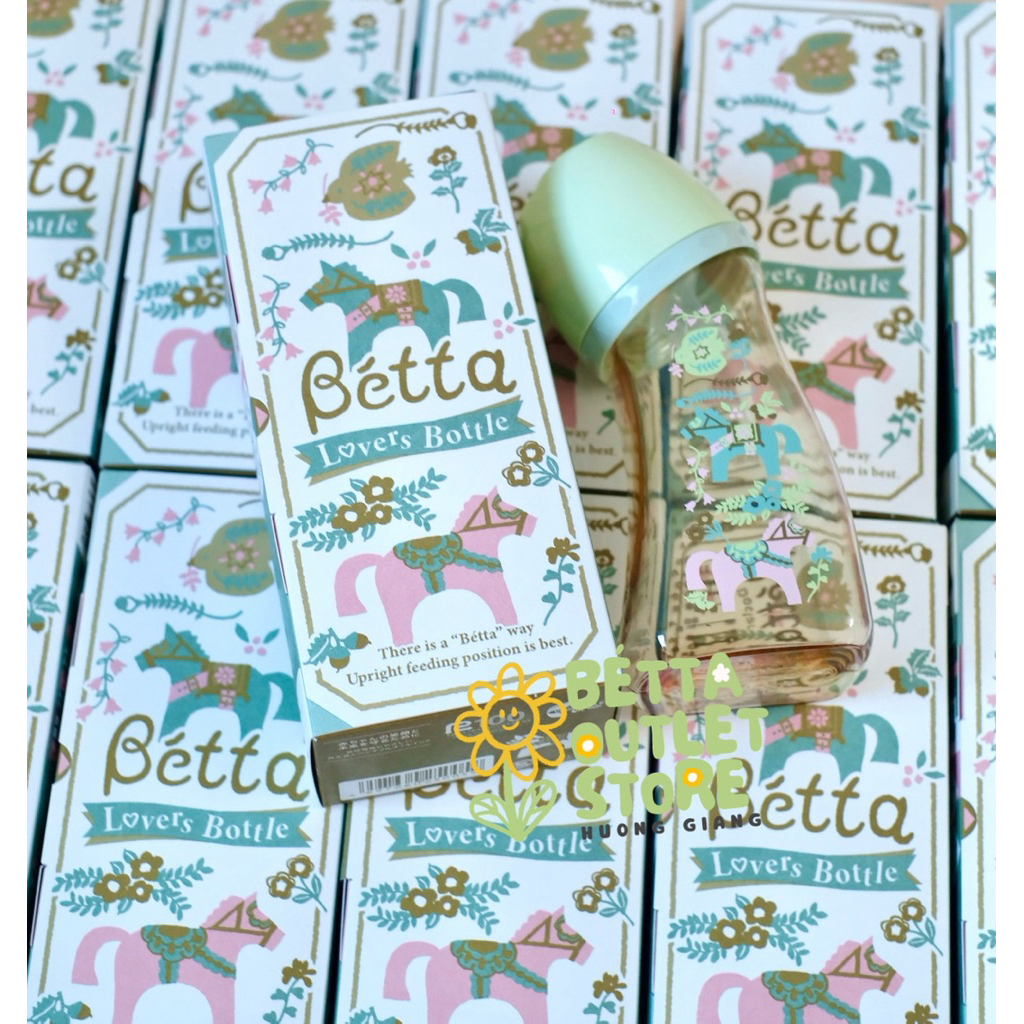 [NEW - HÀNG MỚI VỀ] Bình sữa Betta Japan cổ rộng 240ml LOVERS BOTTLE