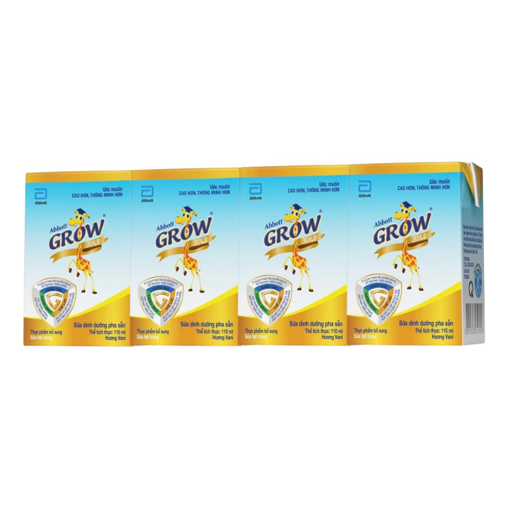 SỮA DINH DƯỠNG ABBOTT GROW 110ML X 4 HỘP HƯƠNG VANI (HSD: T9/2026)