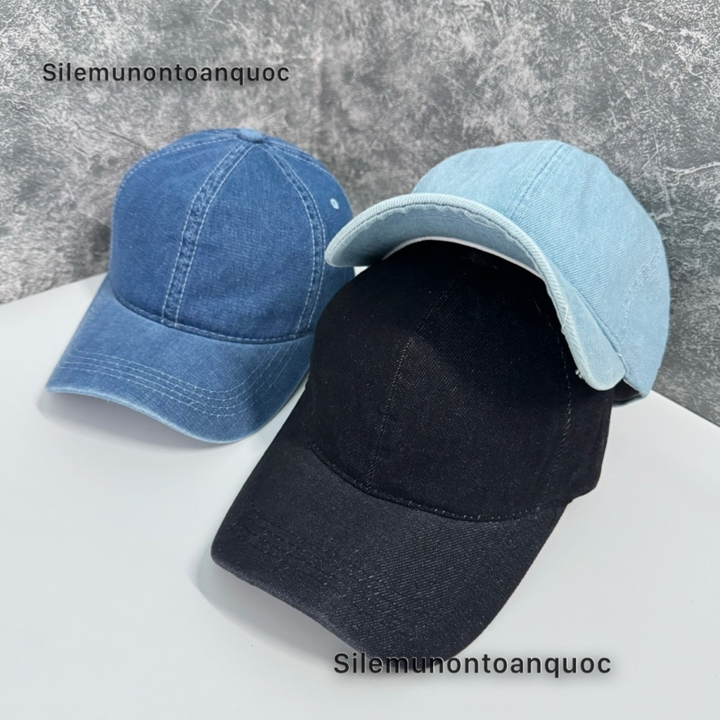 Mũ kết jean trơn thời trang nam nữ - Nón lưỡi trai from unisex hoạ tiết trơn đơn giản siêu đẹp
