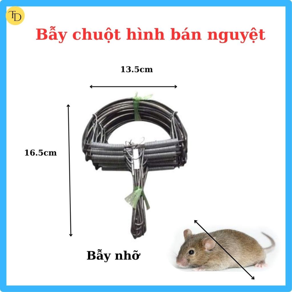 Combo 10 Bẫy chuột Cạm chuột hình bán nguyệt loại nhỡ vành cứng lò xo