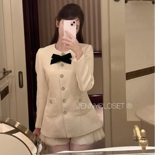  “Maya Set”• Áo khoác dạ phối kim sa bling bling đính khuy hoa cao cấp + Quần short cạp hoa pha lưới điệu đà cover by cún 