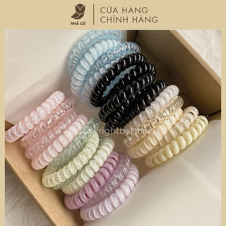  Set 4 Dây Lò Xo Buộc Tóc NHÀ CÚ Màu Pastel Tiện Dụng Dây Điện Cột Tóc Phụ Kiện Thời Trang 5803 
