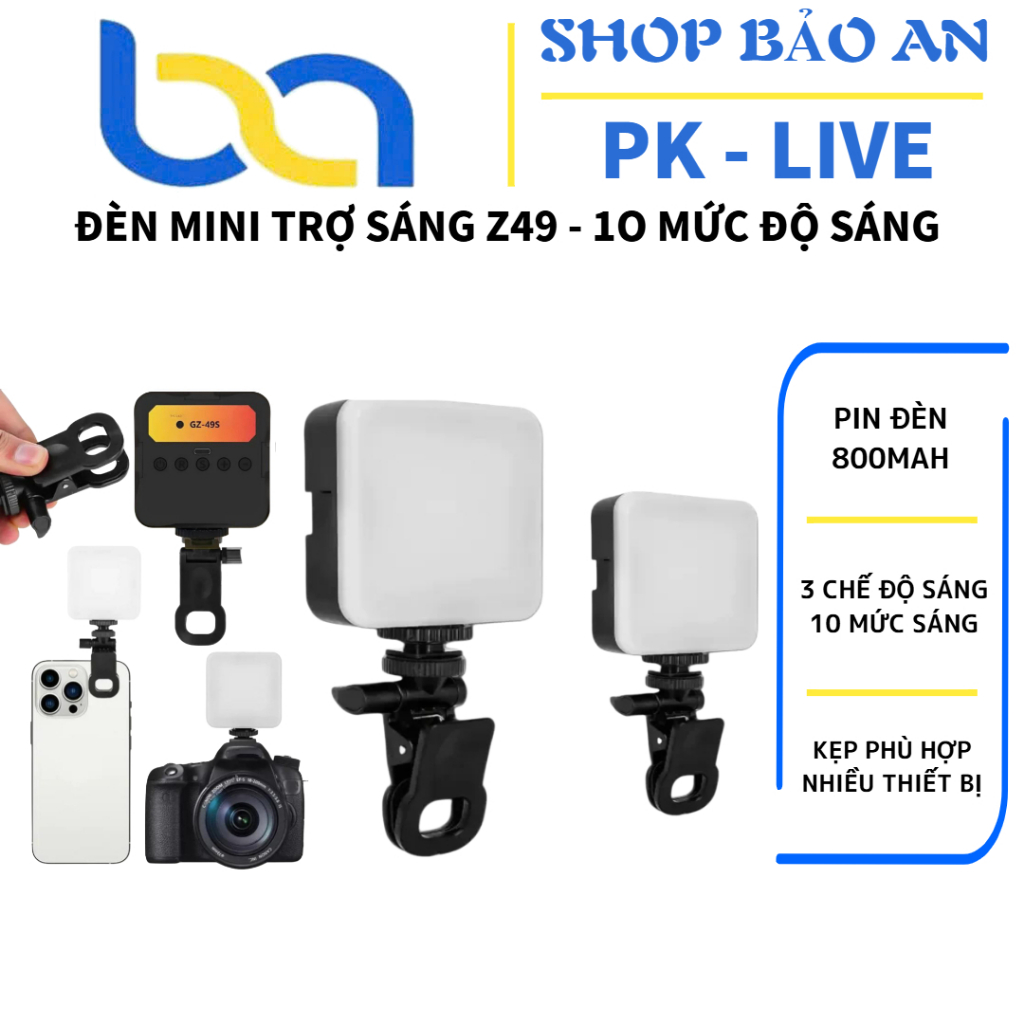 ĐÈN GZ-49S HỖ TRỢ ÁNH SÁNG ĐIỆN THOẠI , MÁY ẢNH GIMBAL, TRIPOD KHI QUAY VIDEO HOẶC CHỤP ẢNH...