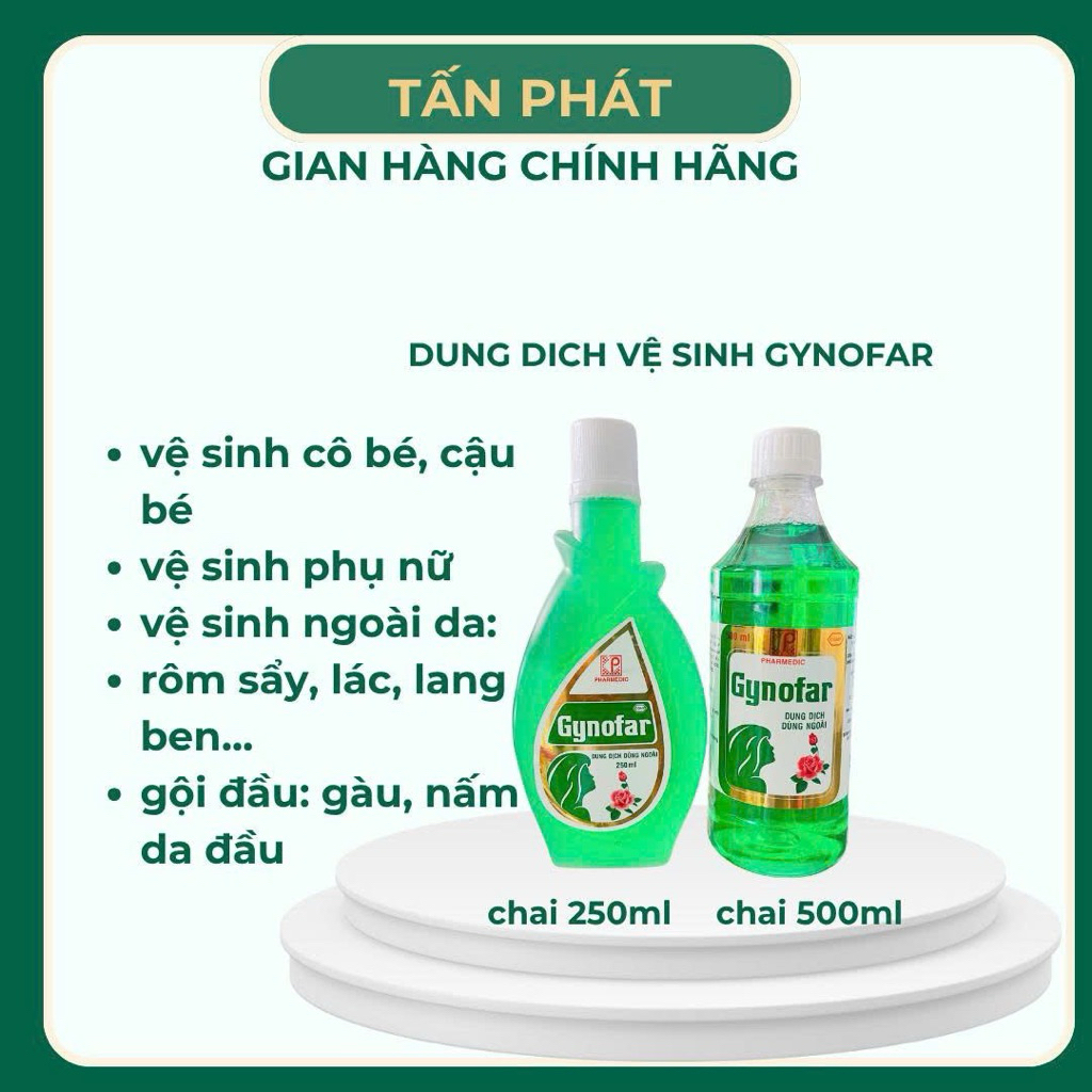 Gynofar dung dịch vệ sinh phụ nữ dùng ngoài_ chai 250 và 500ml