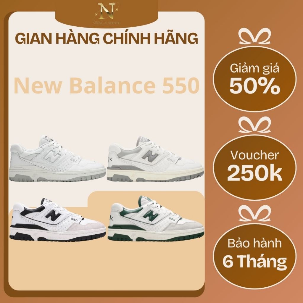 [CHÍNH HÃNG] Giày New Balance 550 AUTHENTIC. Giày Sneaker NB 550 Basic Nam Nữ