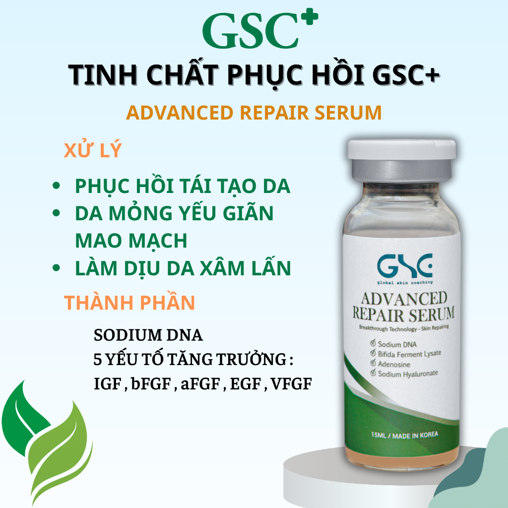 Serum phục hồi GSC+, tinh chất chống lão hóa, phục hồi, cấp ẩm, dưỡng da GSC ADVANCED REPAIR SERUM 1