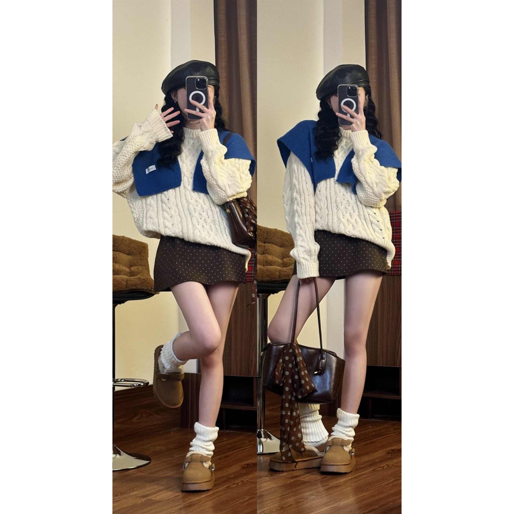 [HÀNG QCCC]Áo Len Cổ Tròn Vặn Thừng THE.BARNNET Form rộng chất len dày dặn siêu đẹp style Ulzzang-Dành Cho Nữ | BigBuy360 - bigbuy360.vn