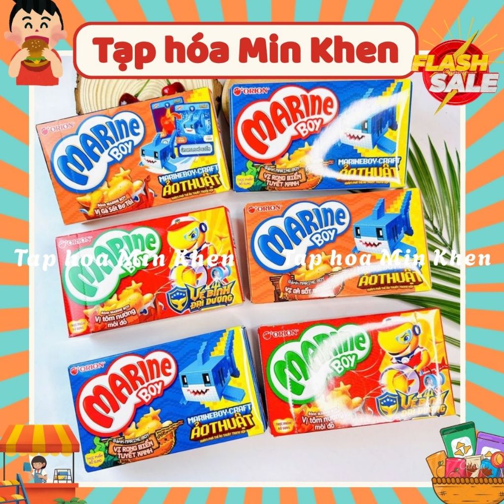 Snack Bánh cá Marine Boy Bánh khủng long Jungle Boy và Bánh quy ăn sáng Miz Orion đủ vị