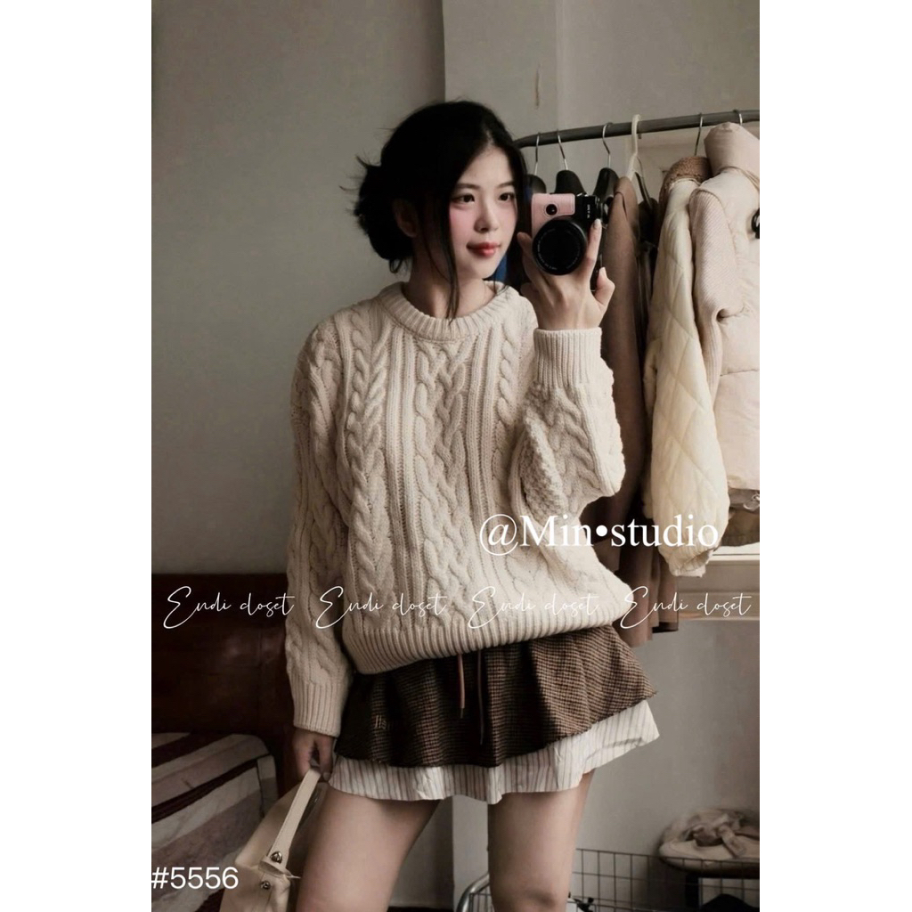 Áo Len Thừng Đan Vân Xoắn MIN • Melanie Studio