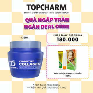  Kem ủ phục hồi tóc gãy rụng giúp tóc bóng mượt hương nước hoa Topcharm x10 collagen 925 ml 