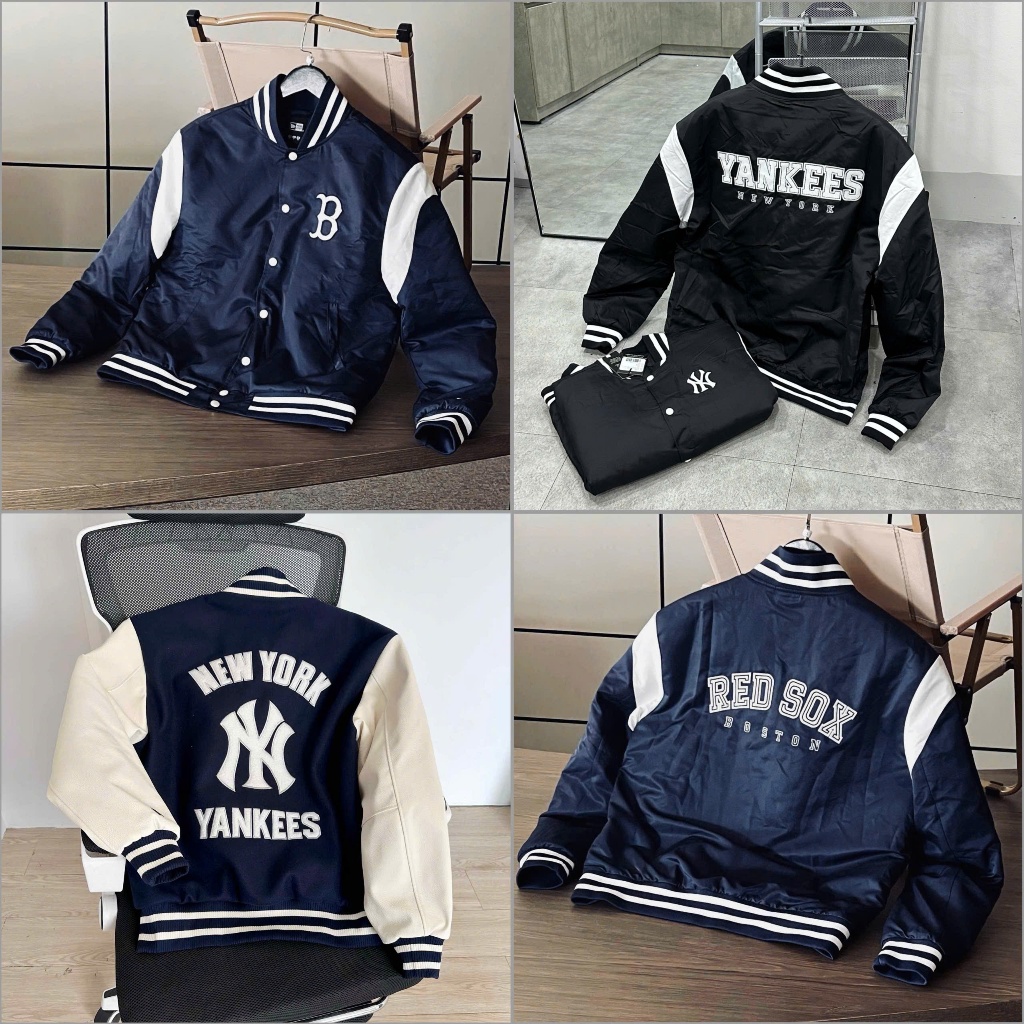 [Authentic💯] Áo Khoác New Era  BOSTON RED SOX JUMPER NAVY 14112322 * Áo Khoác New Era Bomber Jacket 