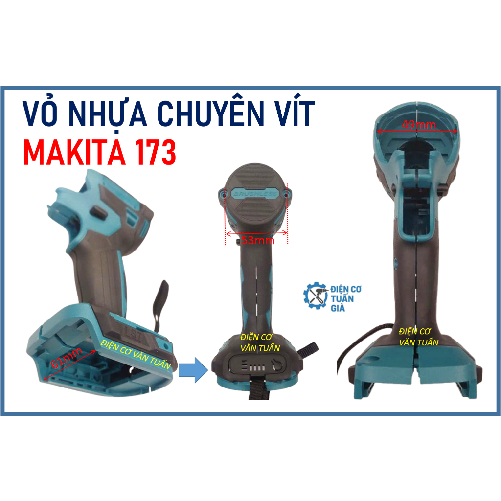 VỎ MÁY CHUYÊN VÍT MAKITA 173, DÙNG CHUNG CHO MÁY DEKTON 173.ck