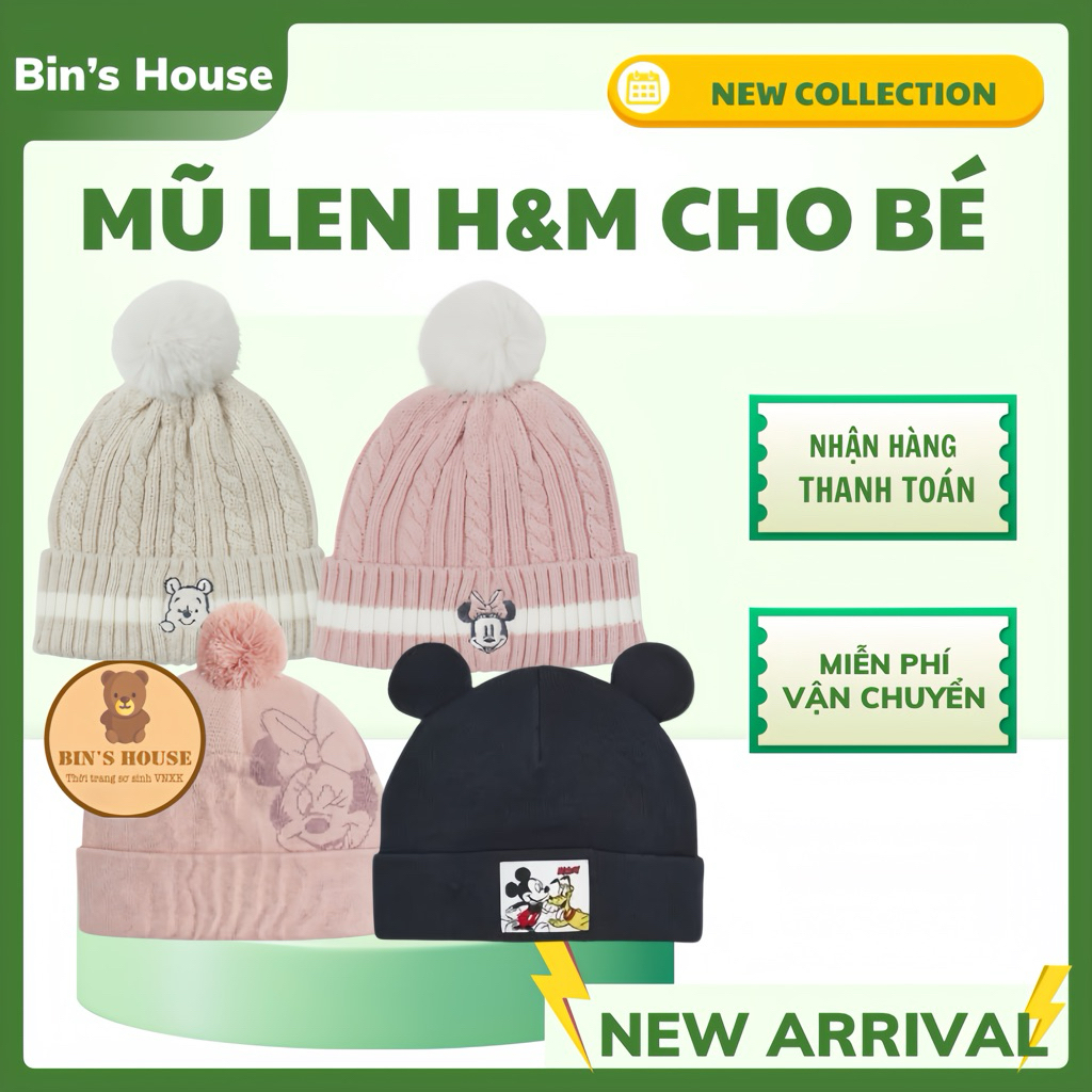 Mũ len H&M xuất dư sz 3m-4y